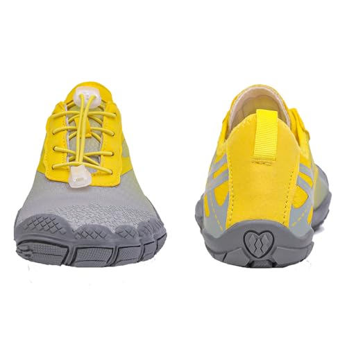 Gugifcto Zapatos de Agua Hombre Mujer Escarpines de Playa Zapatos de Natación de Secado Rápido Barefoot Zapatillas Adecuado para la Gym Asfalto Playa Montaña GreyYellow 36 EU