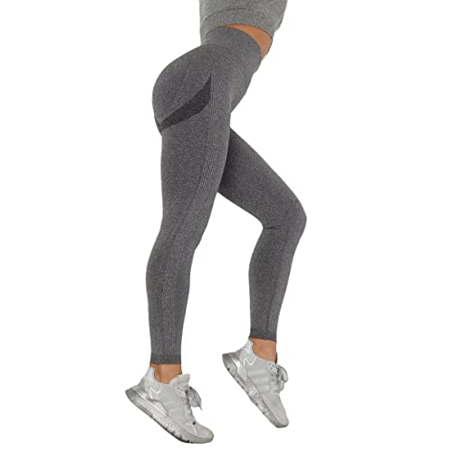 GUKOO Leggins Push Up Caderas de Mujer Pantalón Punto Sin Costuras Deportivos AnticelulíTicos Pantalón Gym Deportivas Mallas