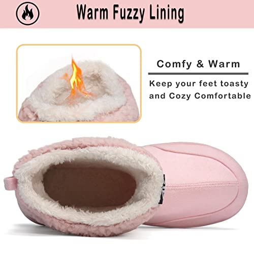 GURGER Botas Casa Mujer Zapatillas Casa Hombre Invierno Altas Botines Pantuflas de Casa Peluche Forro Calentitas Rosa 40 41