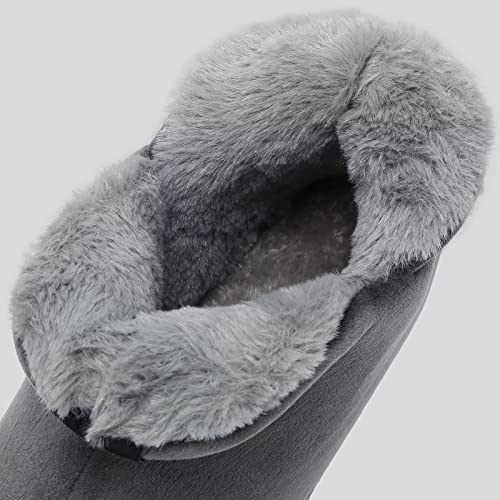 GURGER Botas de Estar por Casa Mujer Hombre Invierno Botas Pantuflas de Casa Altas Zapatillas de Casa Calentitas Botines,Gris Oscuro 40 41