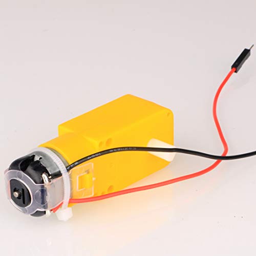 GUUZI Mini DC Eléctrico Caja de Cambios de Doble Eje con Engranajes TT Rueda de Neumáticos de Neumáticos de Plástico de Motor DC 3-6V para Arduino 1:48 Robot de Coche Inteligente (4 Juegos)