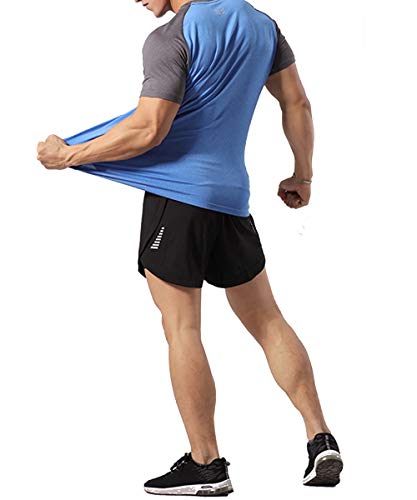 GYMAPE Hombre Atlético Entrenamiento Tank Tops Transpirable Cómodo Muscle Camisetas para Correr Entrenamiento Secado rápido Gimnasio Ropa Deportiva Azul M