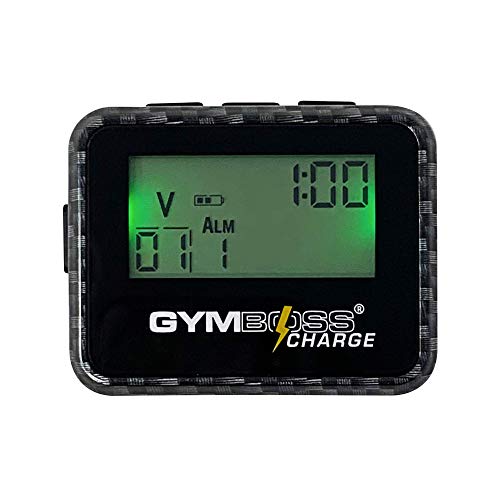 Gymboss Temporizador de intervalo de carga, cronómetro y correa de reloj, paquete (negro carbono)