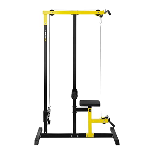 Gymrex Máquina Lat Pulldown para Fitness GR-LP11 (Peso Máx. Usuario 120 Kg , Acolchado Blando De 4,5 cm, Asiento Regulable)