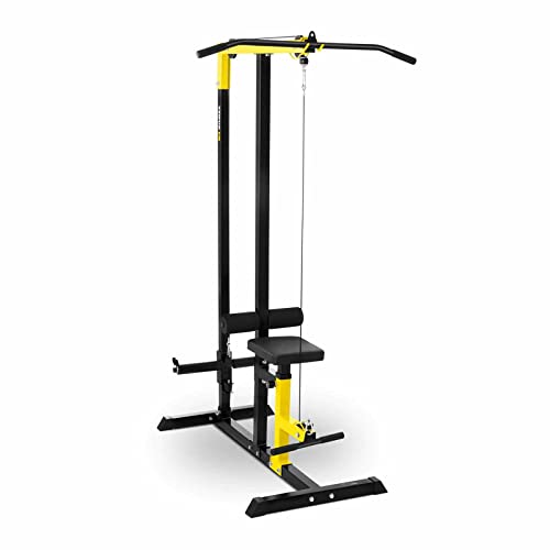 Gymrex Máquina Lat Pulldown para Fitness GR-LP11 (Peso Máx. Usuario 120 Kg , Acolchado Blando De 4,5 cm, Asiento Regulable)