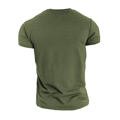 GYMTIER Spartan Helmet Hex Camo - Camiseta de gimnasio para hombre, para culturismo y levantamiento de pesas, verde, L