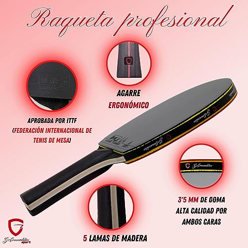 GzCommodities Ping Pong Set con Red portátil, 2 Raquetas de Tenis de Mesa, 6 Pelotas, 1 estuche para el Transporte