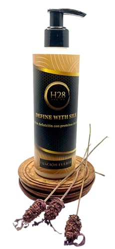 H28 and Co - Define with Silk FIJACION FUERTE. Gel Definidor Rizos y Ondas Metodo Curly Proteinas de Seda. Brillo, Volumen y Alta Definicion en tu Cabello Rizado