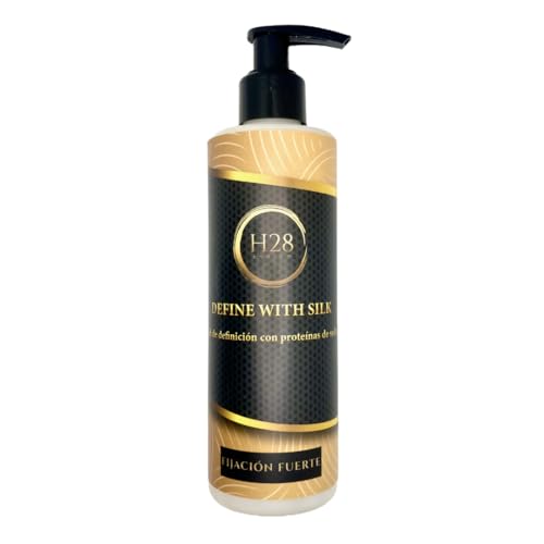 H28 and Co - Define with Silk FIJACION FUERTE. Gel Definidor Rizos y Ondas Metodo Curly Proteinas de Seda. Brillo, Volumen y Alta Definicion en tu Cabello Rizado