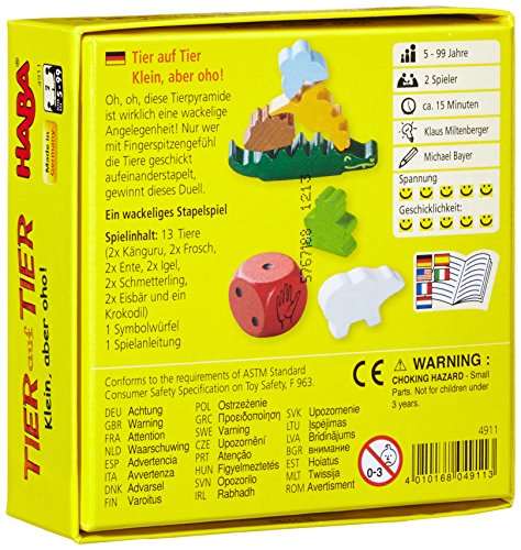 Haba 4911 Tier auf Tier - Juego de apilar con Animales