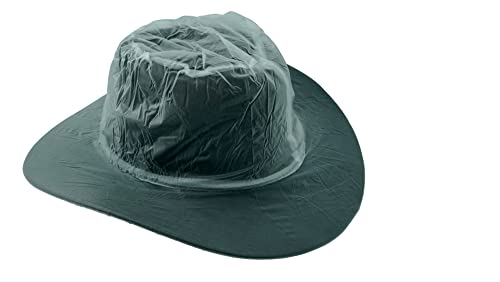 HAIBEIR Cubierta de lluvia para sombrero, protector de PVC, 2 piezas, cubierta elástica transparente para hombres y mujeres, sombreros de vaquero Western Sun Fedora, transparente, M