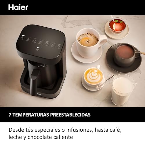 Haier Multi-Bebidas Calientes & Espumador, Programas Múltiples para Café, Chocolate Caliente, Té e Infusiones [I-Master Series 5]