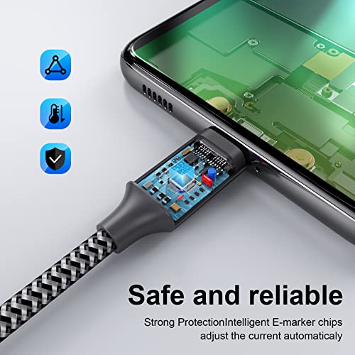 HAKUSHA Cable USB C, [1M] USB Tipo C Cable de carga rápida de nailon para Android Samsung Galaxy S21 Ultra,Note 20,Z Fold 3,Huawei P50,Mate 40,MateBook,Xiaomi 11,OnePlus,Google Pixel 5,Realme