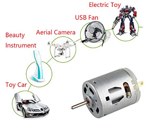 HALJIA DC 12V 12000RPM 365 Micro Motor Mini Magnético Pequeño Motor 365 para Smart Cars Secador de pelo DIY Juguetes