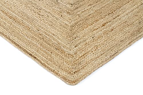 Hamid - Alfombra Yute Alhambra Color Natural, Alfombra 100% Fibra de Yute, Trenzado a Mano, Alfombras de Salón, Comedor, Dormitorio, Pasillos, Color Natural (200x300cm)