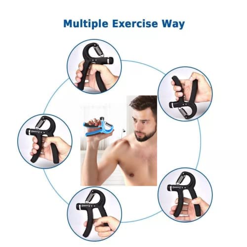 Hand Grip - Fortalecedor de Agarre para Ejercicio en Casa - Entrenamiento de Calistenia - Antebrazo, Mano y Muñeca Rehabilitacion - Ajustable 5-60kg con Contador - Gym en casa - Antiestres adultos