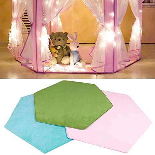 Hangarone Alfombra hexagonal para el suelo, alfombra suave de terciopelo de seda gruesa, lavable, alfombra hexagonal para niños, tienda de juegos suave y hexagonal