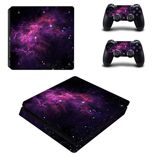 Happyit PS4 Slim Skin Sticker Pegatina Protectora de Piel Vinyl Decal para Sony Playstation 4 Slim Consola + 2 Protectores de Pantalla (C) (C3)