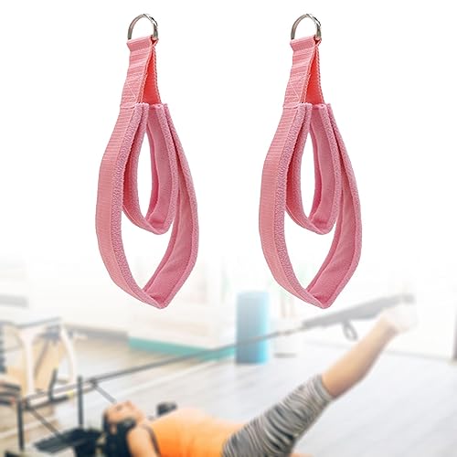 harayaa 2X Correas de Pilates para Reformer D Anillos Correas Pilates Correas de Doble Bucle para Gimnasia, Rosado