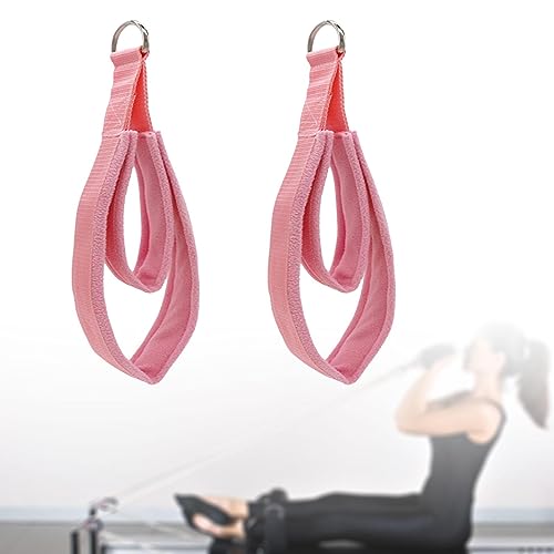 harayaa 2X Correas de Pilates para Reformer D Anillos Correas Pilates Correas de Doble Bucle para Gimnasia, Rosado