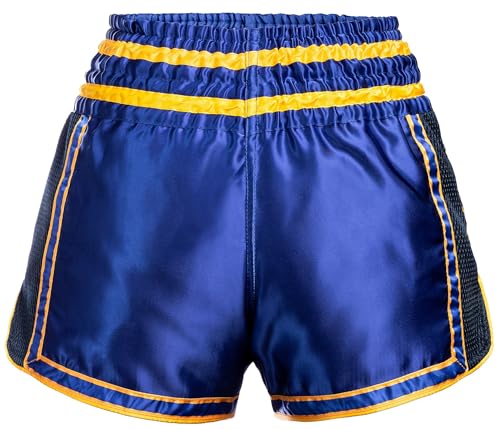 Hardcore Training Muay Thai - Pantalones cortos para hombre, color azul, azul, L