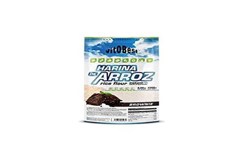 Harina de Arroz Sabores Variados - Suplementos Alimentación y Suplementos Deportivos - Vitobest (Brownie, 1 Kg)