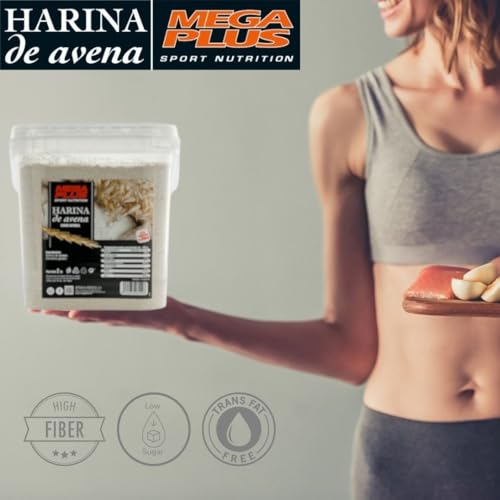 Harina de Avena Mega Plus 2kg: Energia Sostenida y Nutricion Completa para Deportistas con Carbohidratos, Proteínas y Vitaminas Esenciales, Sin Azucar Añadido, 6 Sabores (Brownie)