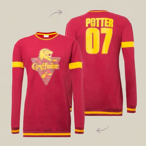 Harry Potter Sudadera Niña, Pullover Suéter Chandal Ropa para Niña, Hogwarts Vestido Sudadera Gryffindor, Regalo Niñas y Adolescentes, Talla 9-10 Años