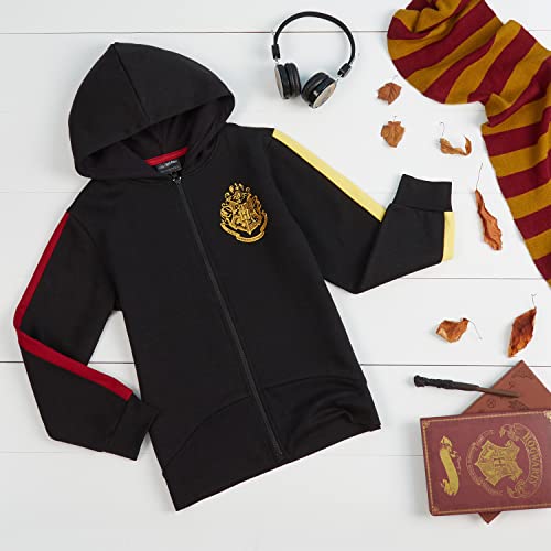 HARRY POTTER Sudadera Niña, Sudadera con Capucha y Sudadera Cuello Redondo, Ropa Niña, Regalos Originales para Niñas y Adolescentes 5-14 años, Oficial (Negro Cremallera Capucha, 11-12 años)