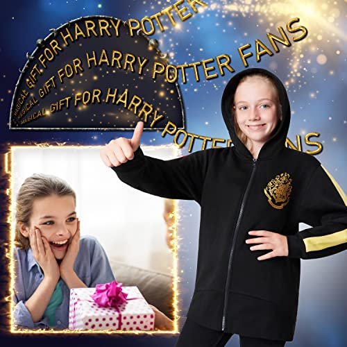 HARRY POTTER Sudadera Niña, Sudadera con Capucha y Sudadera Cuello Redondo, Ropa Niña, Regalos Originales para Niñas y Adolescentes 5-14 años, Oficial (Negro Cremallera Capucha, 11-12 años)