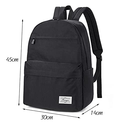 HASAGEI Mochila Escolares Unisex y de Clásica Ocio Impermeable Ligera y Resistente Mujeres del Ordenador Portátil Mochila Escolar Vuelta al Cole, Talla única, Negro