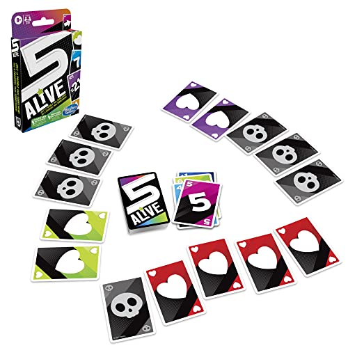 Hasbro Gaming 5 Alive, para niños, Divertido Juego para Toda la Familia, Juego de Cartas para 2 a 6 Jugadores, Edad Mayores de 8 años, Multicolor