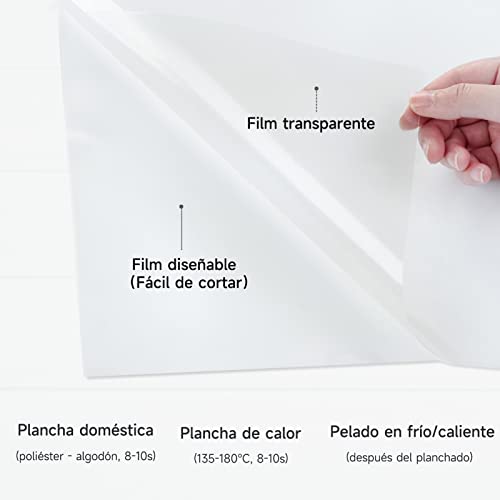 HAUSPROFI Vinilo Textil Termoadhesivo para Cricut Maker, 30.5CM*800CM Papel Transfer Fácil de Cortar para la Camiseta, Flexible, Fuerte Adherencia, con Ganchillo, Blanco y Negro