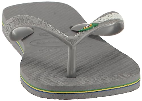 Havaianas Brasil Logo, Chanclas Unisex Adulto, Steel Grey Steel Grey, 45/46 EU