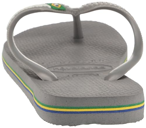 Havaianas Brasil Logo, Chanclas Unisex Adulto, Steel Grey Steel Grey, 45/46 EU