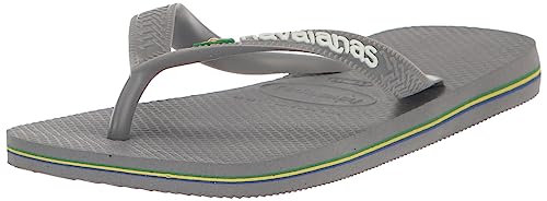 Havaianas Brasil Logo, Chanclas Unisex Adulto, Steel Grey Steel Grey, 45/46 EU