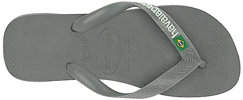 Havaianas Brasil Logo, Chanclas Unisex Adulto, Steel Grey Steel Grey, 45/46 EU