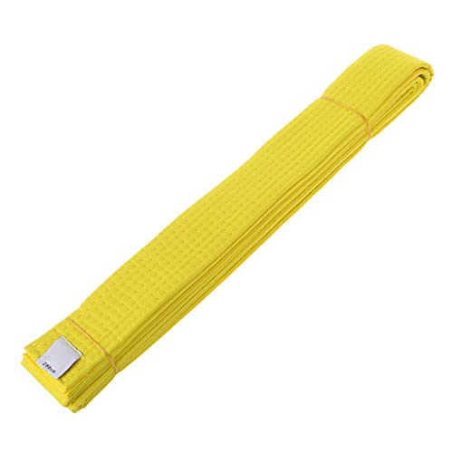 Haveratio Professional Taekwondo Belt Karate Judo Double Wrap Martial Arts Stripe Cinturón Deportivo 180 cm / 280 cm para Adultos Niños Niños Blanco + Amarillo