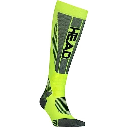 HEAD Racer-Calcetines de esquí (1 Unidad) Tobilleros, Amarillo neón, 35 Unisex Adulto