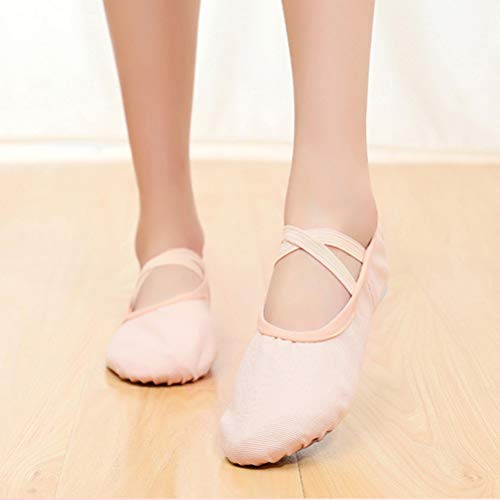 Healifty Zapatos de Baile de Suela Blanda Zapatos Deportivos de Gimnasia de Yoga Talla 29 Cordones Libres Transpirables para Estudiantes Niñas Adolescentes Niños