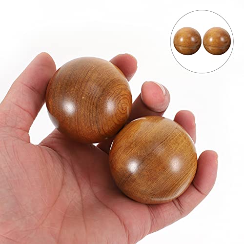 HEALLILY 2 bolas Qi Gong de madera, bolas de meditación, bolas de masaje, bolas de masaje, bolas de masaje de mano, bolas de salud china, bolas de ejercicio para relajación, terapia de mano