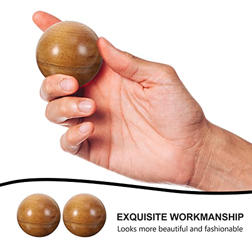 HEALLILY 2 bolas Qi Gong de madera, bolas de meditación, bolas de masaje, bolas de masaje, bolas de masaje de mano, bolas de salud china, bolas de ejercicio para relajación, terapia de mano