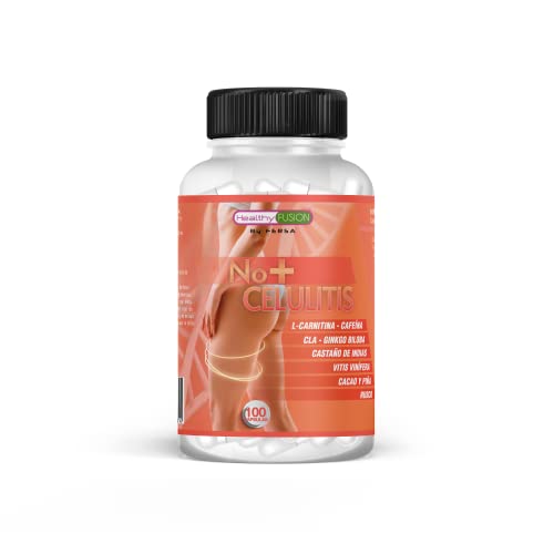 Healthy Fusion Potente Anticelulítico | Reductor Intensivo | Reafirma, tonifica y elimina celulitis y la piel de naranja | Lipólisis, L-Carnitina, CLA, Extracto de Cacao | 100 cápsulas