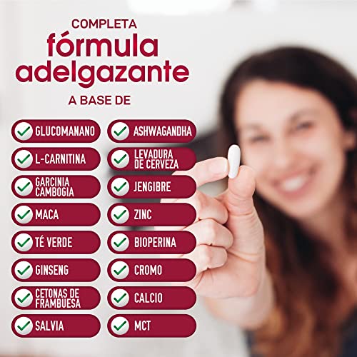 Healthy Fusion QUITAKILOS MUJER | Potente adelgazante para mujeres | Quemagrasas, reductor del apetito | Acelera el metabolismo | Redefine tu silueta | Elimina la grasa localizada | 60U.