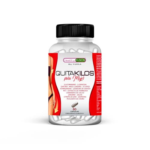 Healthy Fusion QUITAKILOS MUJER | Potente adelgazante para mujeres | Quemagrasas, reductor del apetito | Acelera el metabolismo | Redefine tu silueta | Elimina la grasa localizada | 60U.