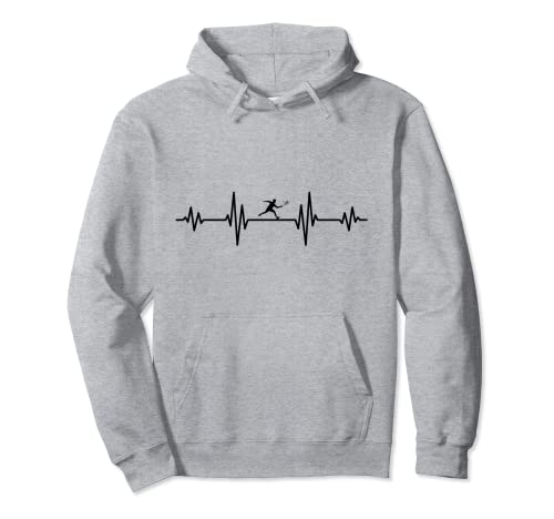 Heartbeatline con jugador de squash masculino Sudadera con Capucha