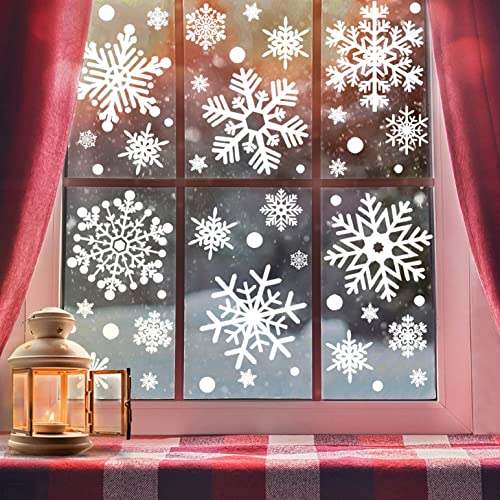 heekpek 336 Piezas Navidad Pegatina Copo de Nieve Pegatinas de Navidad para Ventanas Pegatinas de Invierno Ventana Nieve Reutilizables Pegatinas para Cristales de Ventana para Casa y Escaparate