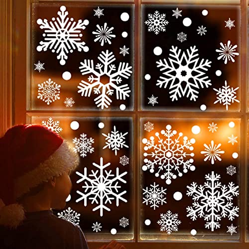 heekpek 336 Piezas Navidad Pegatina Copo de Nieve Pegatinas de Navidad para Ventanas Pegatinas de Invierno Ventana Nieve Reutilizables Pegatinas para Cristales de Ventana para Casa y Escaparate