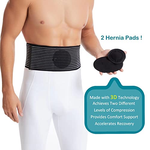 HEERTEEAJ Hernia umbilical para hombres y mujeres – Soporte abdominal con almohadillas de compresión – Ayuda para la cintura y el abdomen durante operaciones, posparto y hernias umbilicales