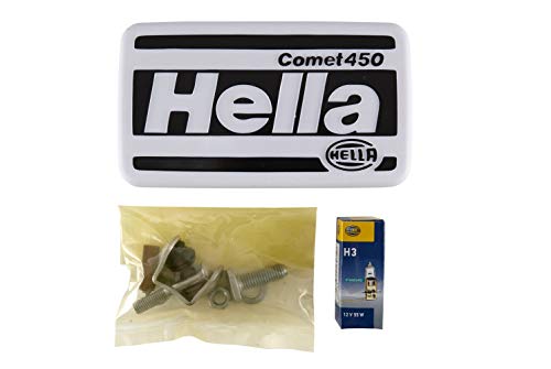 HELLA 1FB 005 860-261 Halógena-Faro de carretera - Comet 450 - 12V - rectangular - atornillado - Cristal dispersor con dibujos - Color de tulipa: amarillo - derecha/izquierda